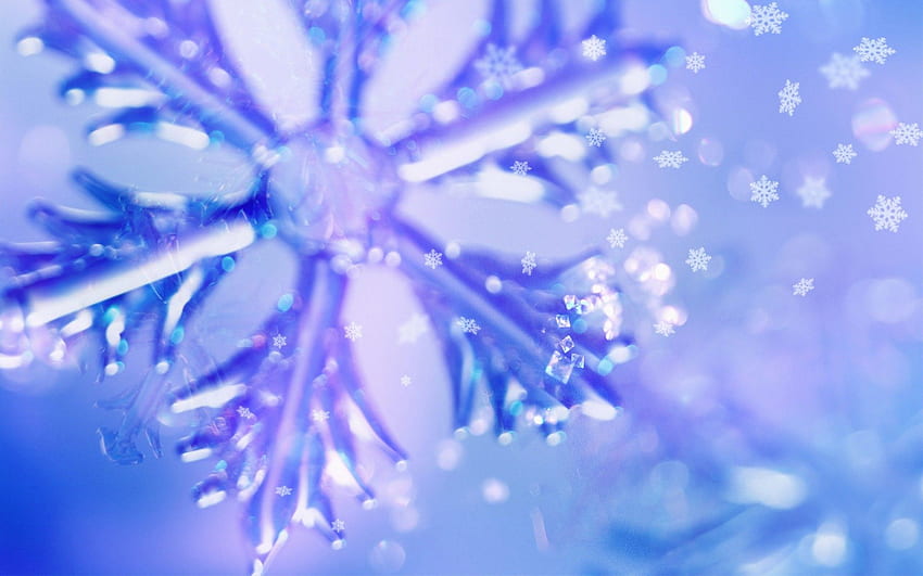 Romantic snow flakes & Christmas baubles - 70446 HD wallpaper