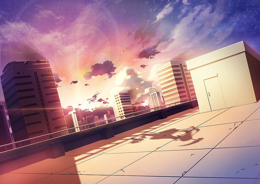 Anime Cityscape ., Anime Building HD wallpaper