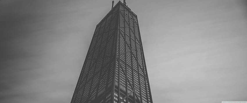 John Hancock Center in Chicago, Black and White Ultra Background for U TV : & UltraWide & Laptop : Tablet : Smartphone, Black and White 3840X1600 HD wallpaper