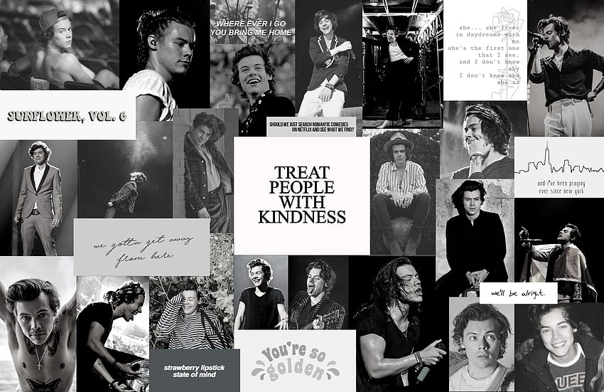 Harry Styles Aesthetic Collage. Harry styles , Harry styles poster, Macbook air HD wallpaper