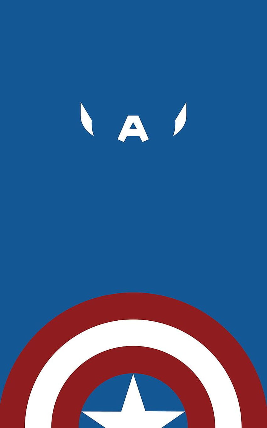 : Captain America badge, minimalism, portrait display, Marvel Comics, Vertical Marvel HD phone wallpaper