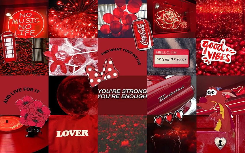 Red collage Tumblr posts, Aesthetic Collage HD wallpaper | Pxfuel