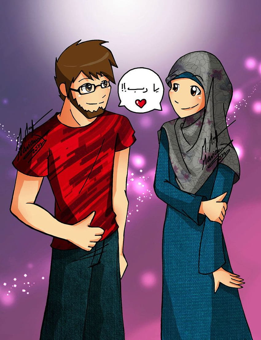 Islamic Couple Cartoons - Islamic Couple Cartoon ,, Anime Muslim Couple HD  phone wallpaper | Pxfuel