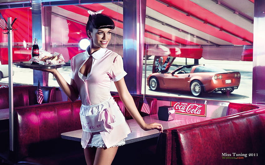Women, Cars, Models, Coca Cola, Juni, Kristin Zippel, Miss Tuning -, Coca-Cola Car HD wallpaper
