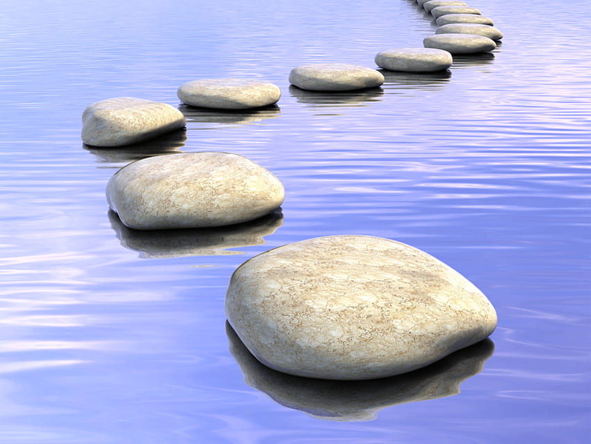 water and stones, stone, feng shui, water, nice HD wallpaper