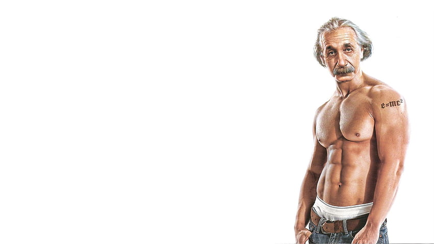 Albert Einstein With Muscles HD wallpaper