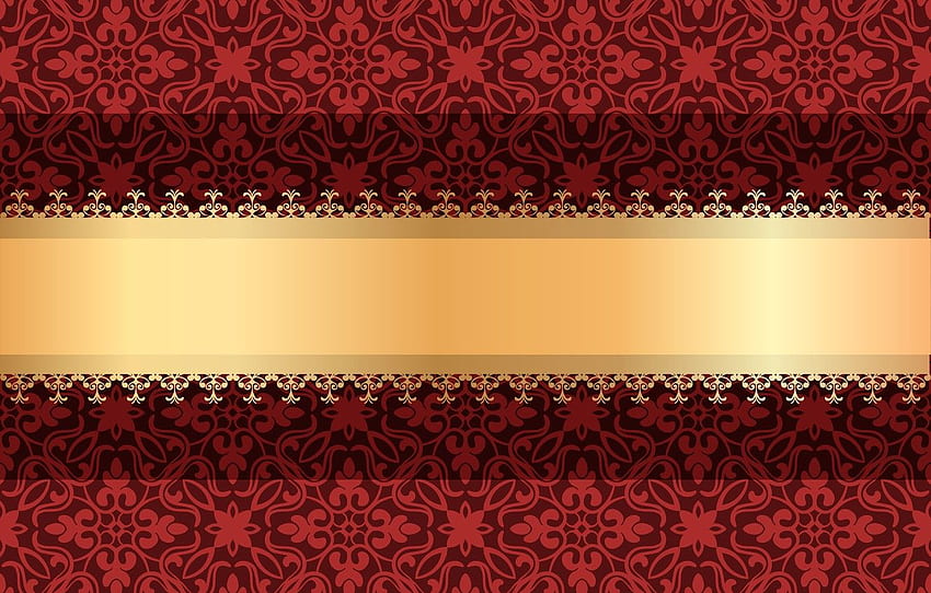 czerwony, tło, wektor, tekstura, ozdoba, złota wstążka dla sekcji текстуры Tapeta HD