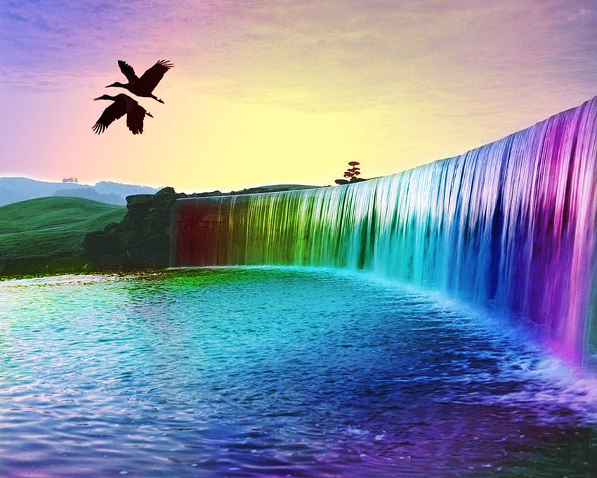 vivir las experiencias. Waterfall , Rainbow waterfall, Waterfall background, Cool Waterfall HD wallpaper