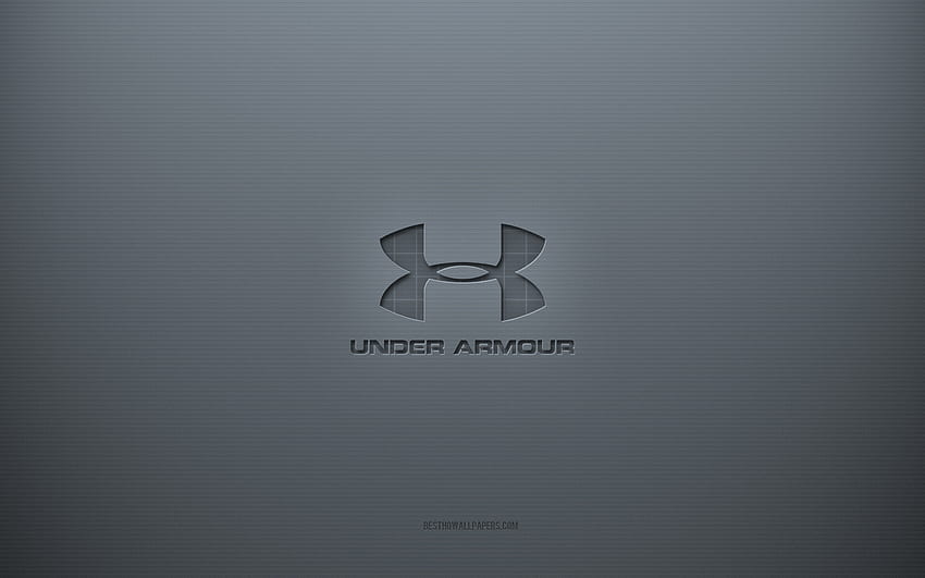 Under Armor logo, gray creative background, Under Armor emblem, gray paper texture, Under Armor, gray background, Under Armor 3d logo HD wallpaper