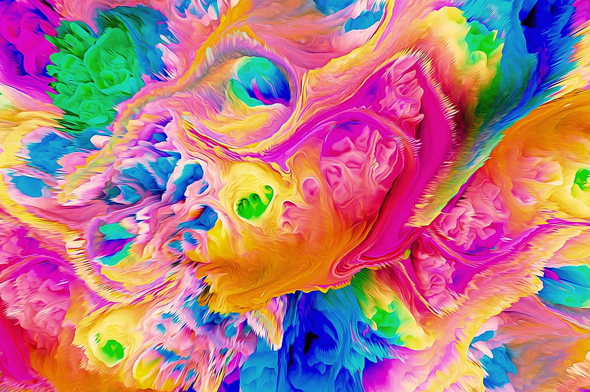 Fale energetyczne, kolorowe, abstrakcyjne, sztuka cyfrowa Tapeta HD