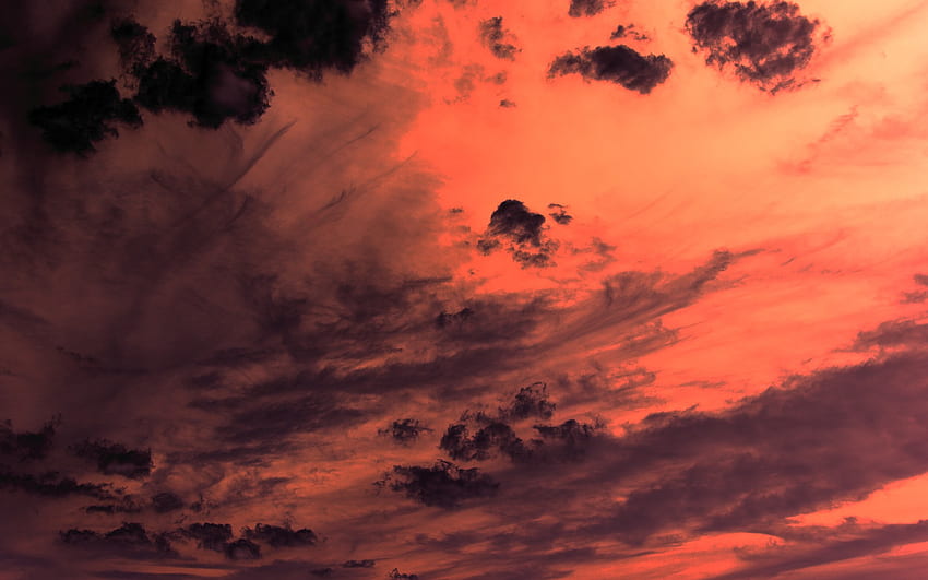 sunsets clouds dark red orange summer monochrome skyscapes – HD wallpaper