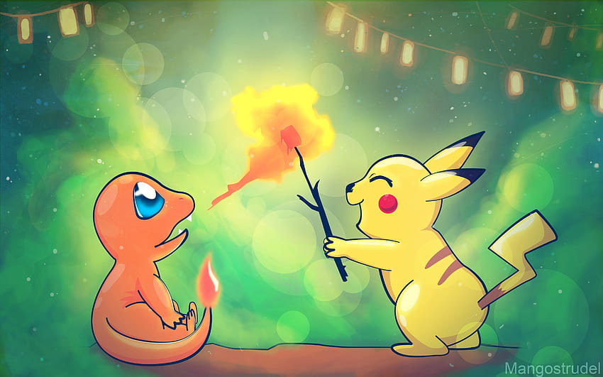 Arte original] Charmander y Pikachu []: fondo de pantalla