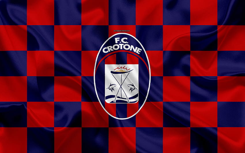 FC Crotone, , logo, creative art, blue, Checkered Flag HD wallpaper