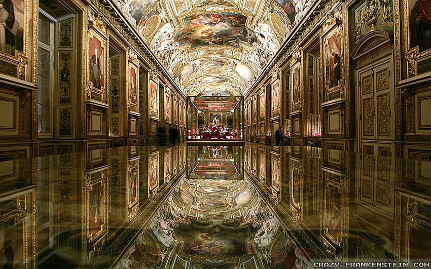 Louvre - Museo del Louvre París Interior fondo de pantalla