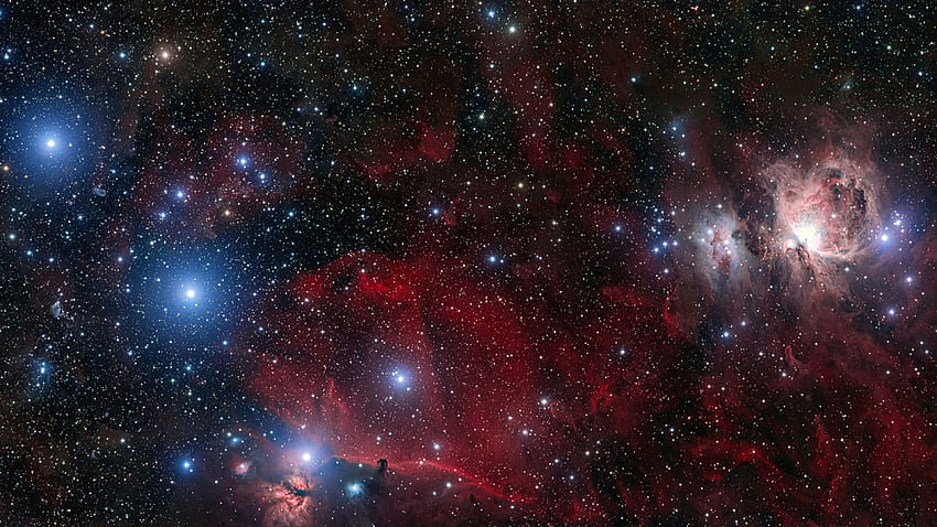 Merah Hitam Bintang Nebula Bersinar Digital Universe Space Galaxy Space Wallpaper HD