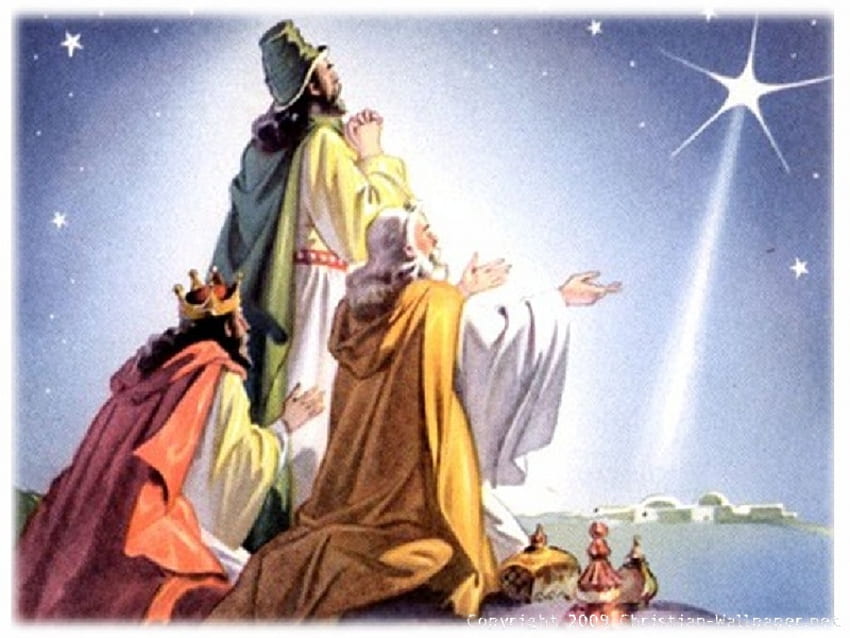 three wise men and star shines, star, shines, wise men, painted HD wallpaper