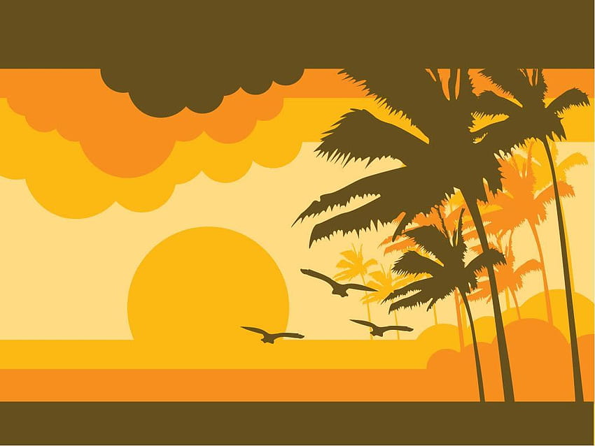 Cartoon Beach Sunset . Cartoon , Fenster HD wallpaper