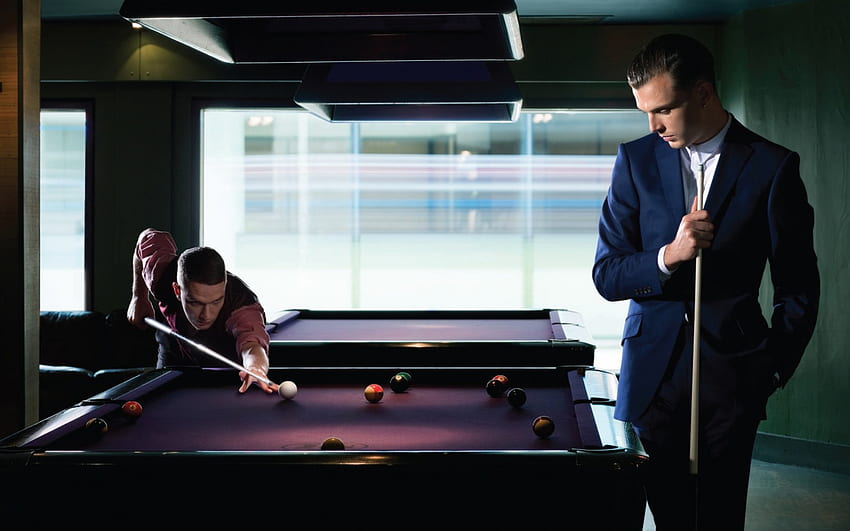 A Game of Pool, suits, men, classy, game, cue, pool, pub HD wallpaper