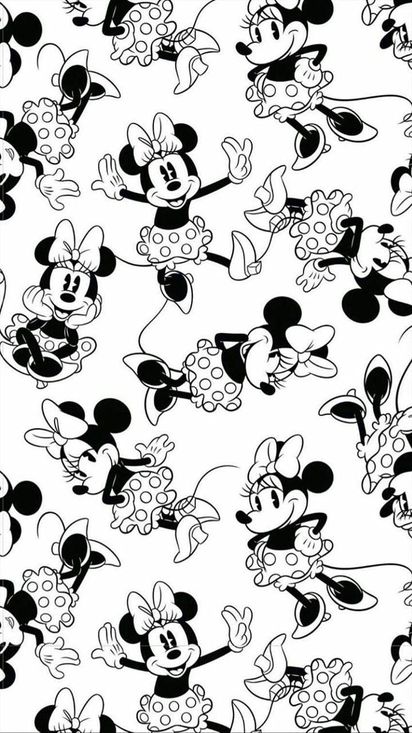 Minnie ratón en blanco y negro. Mickey mouse, Mickey mouse iphone, Snoopy fondo de pantalla del teléfono