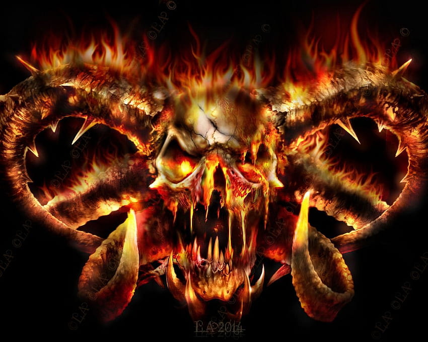 Evil Skull, Demon Skull HD wallpaper