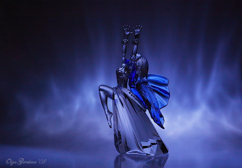 Blue Angel, blu, opera d'arte, figura di vetro, bella, angelo Sfondo HD
