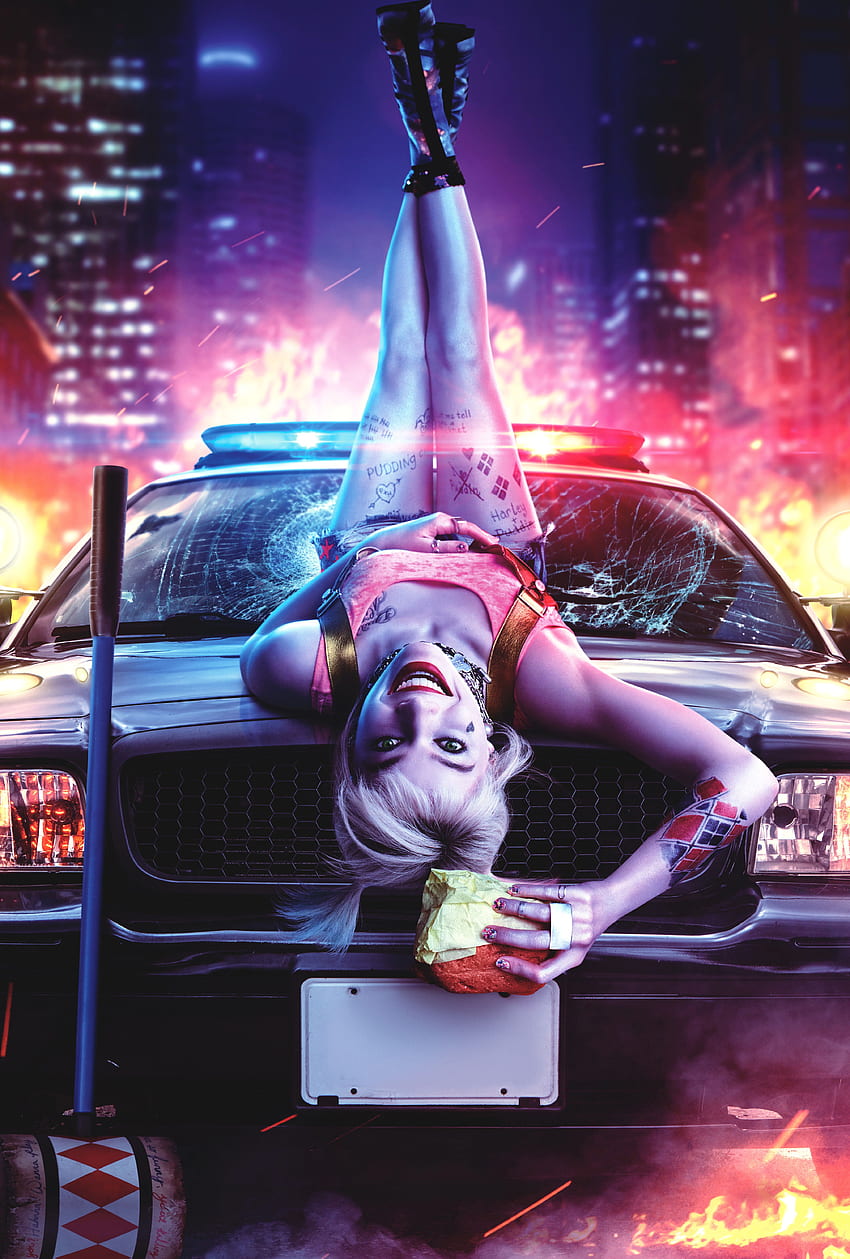Harley Quinn , Birds of Prey, Margot Robbie, DC Comics, 2020, Película fondo de pantalla del teléfono