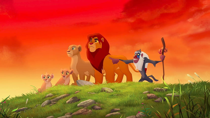 Simba Nala Kiara Tiifu und Rafiki Lion Guard - Löwe HD-Hintergrundbild