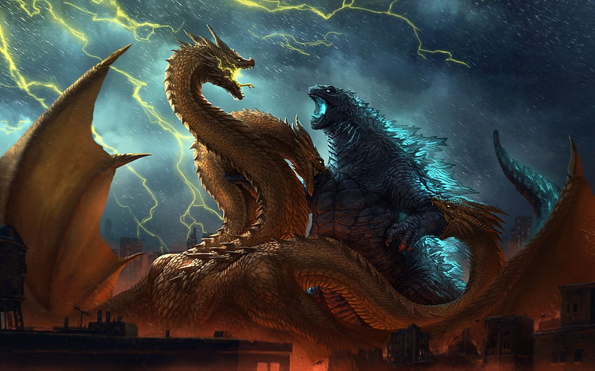 Godzilla vs King Ghidorah Rey de los Monstruos fondo de pantalla