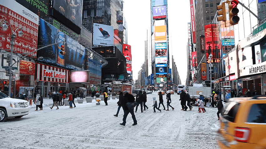 New York City Times Square na neve Stock Video Footage - Storyblocks, Times Square Christmas papel de parede HD