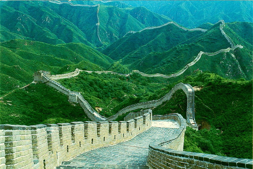 Великата китайска стена и фон, зелен китайски HD тапет