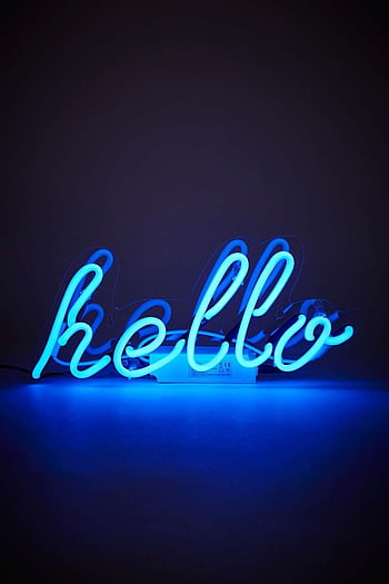 Neon Hello Light blue aesthetic, Blue neon lights, Neon lighting HD phone wallpaper | Pxfuel