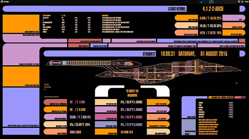 LCARS, consola de Star Trek fondo de pantalla