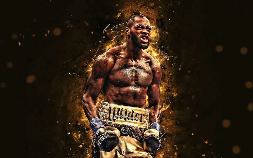 Deontay Wilder, , brown neon lights, american boxers, WBC, Deontay Leshun Wilder, boxers, Deontay Wilder for with resolution . High Quality HD wallpaper