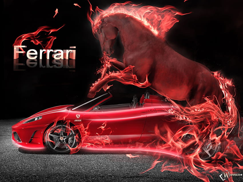 Neon ferrari neon fire ferrari red horse wheelbarrow cars. Ideas, Neon Supercars HD wallpaper