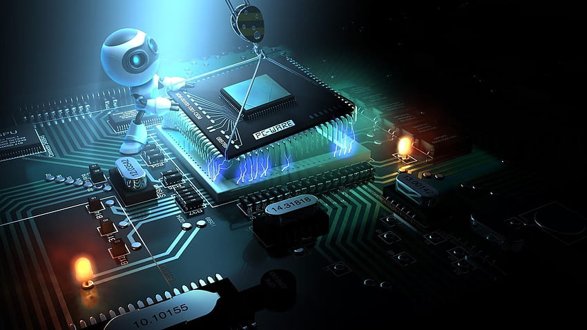 Anteprima processore, cpu, aggiornamento, installazione, chip, robot Sfondo HD