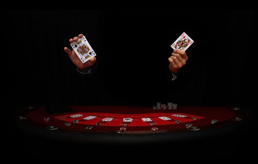 カード, フォーカス, カジノのセクション, ポーカー テーブル 高画質の壁紙