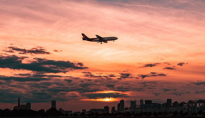 Nature, Sunset, Sky, Clouds, Flight, Plane, Airplane HD wallpaper