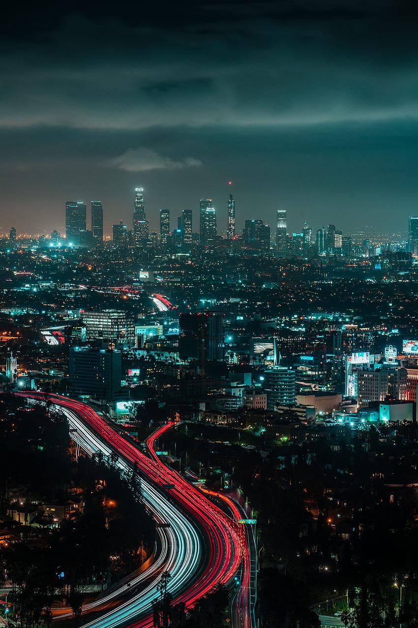 Cities Building Lights View From Above Night City Megapolis Megalopolis HD Phone Wallpaper