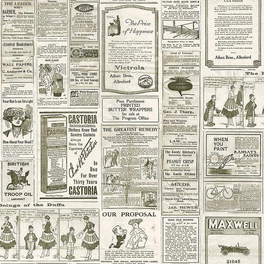 Vintage Newspaper Retro Old Adverts Black Cream Paste HD phone ...