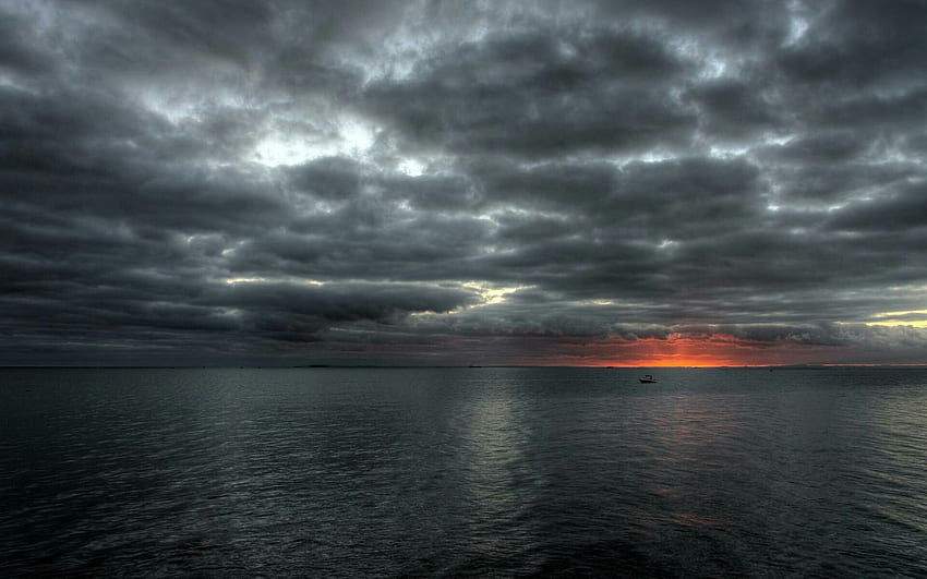 Ocean with a dramatic sunset, Jeff Sullivan graphy HD wallpaper