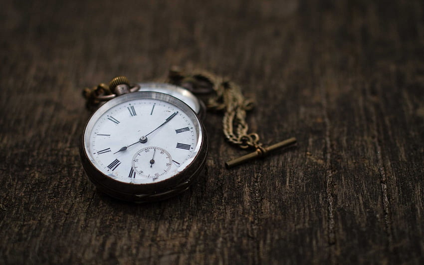 Vecchio orologio da tasca, concetti di tempo, orologio vintage Sfondo HD
