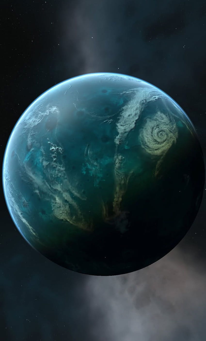 Planètes aquatiques Il existe deux types de mondes qui pourraient être entièrement recouverts d'eau. L'un est une Terre terrestre comme Pl. Art des planètes, art de l'espace, conception de la planète, planète océanique Fond d'écran de téléphone HD