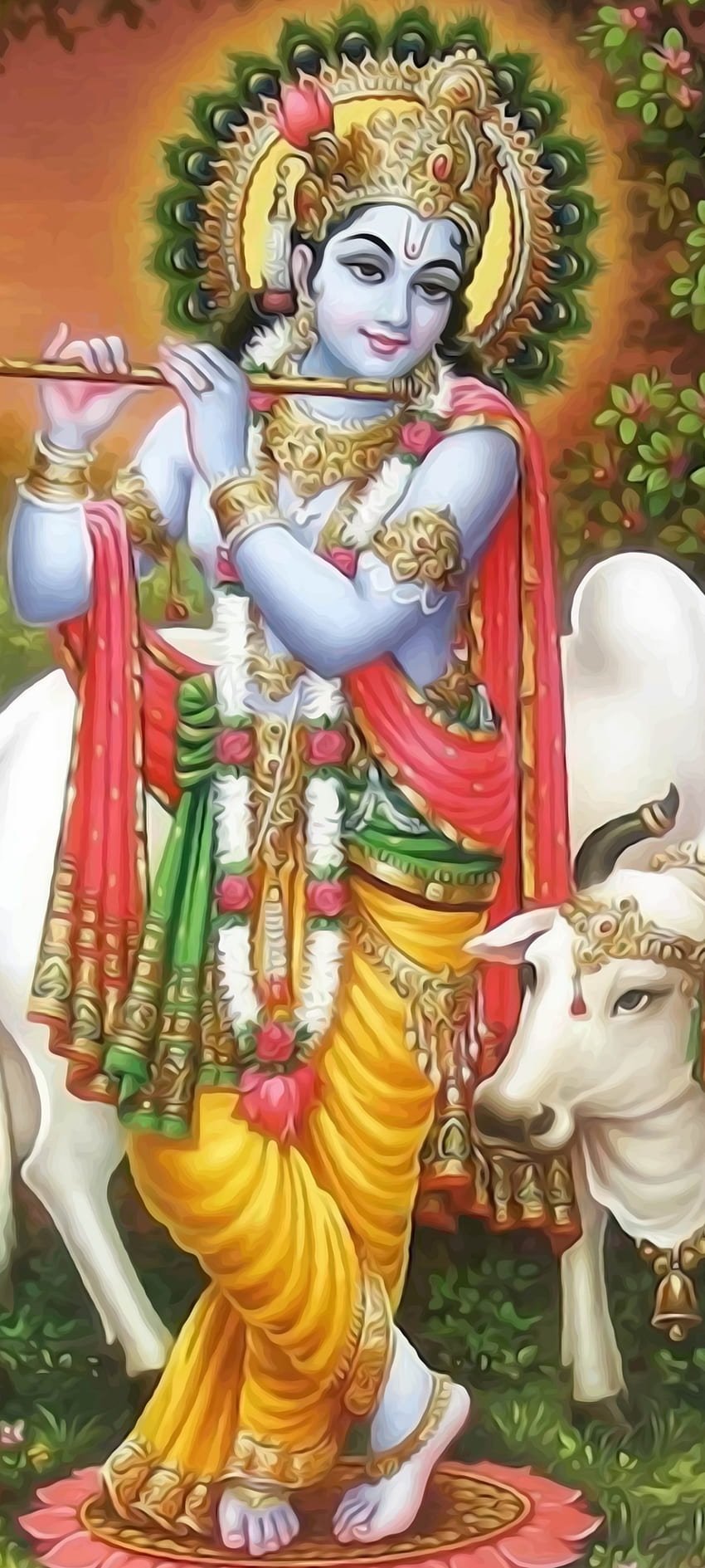 Charger Krishna, art, animal de travail, hindou, Dieu Fond d'écran de téléphone HD