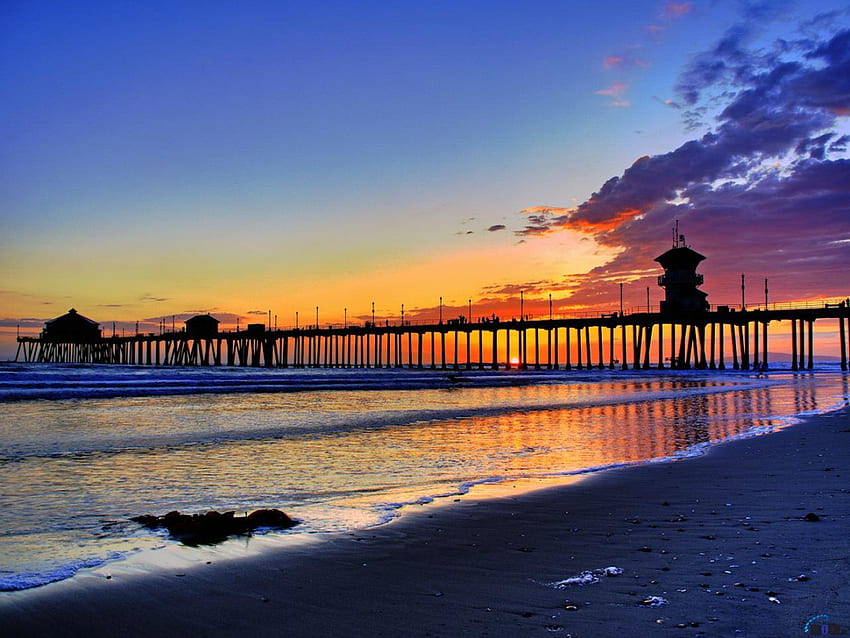 Huntington Beach pier at sunset 1280 x 960 [] for your , Mobile ...