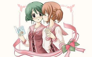 Mobile wallpaper: Anime, Kiss, Original, Yuri, 1379146 download the picture  for free.