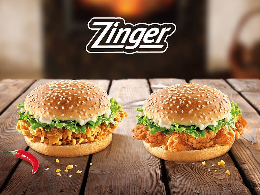 Zinger Burger 6. Пилешки zinger, бургер, нездравословна храна HD тапет