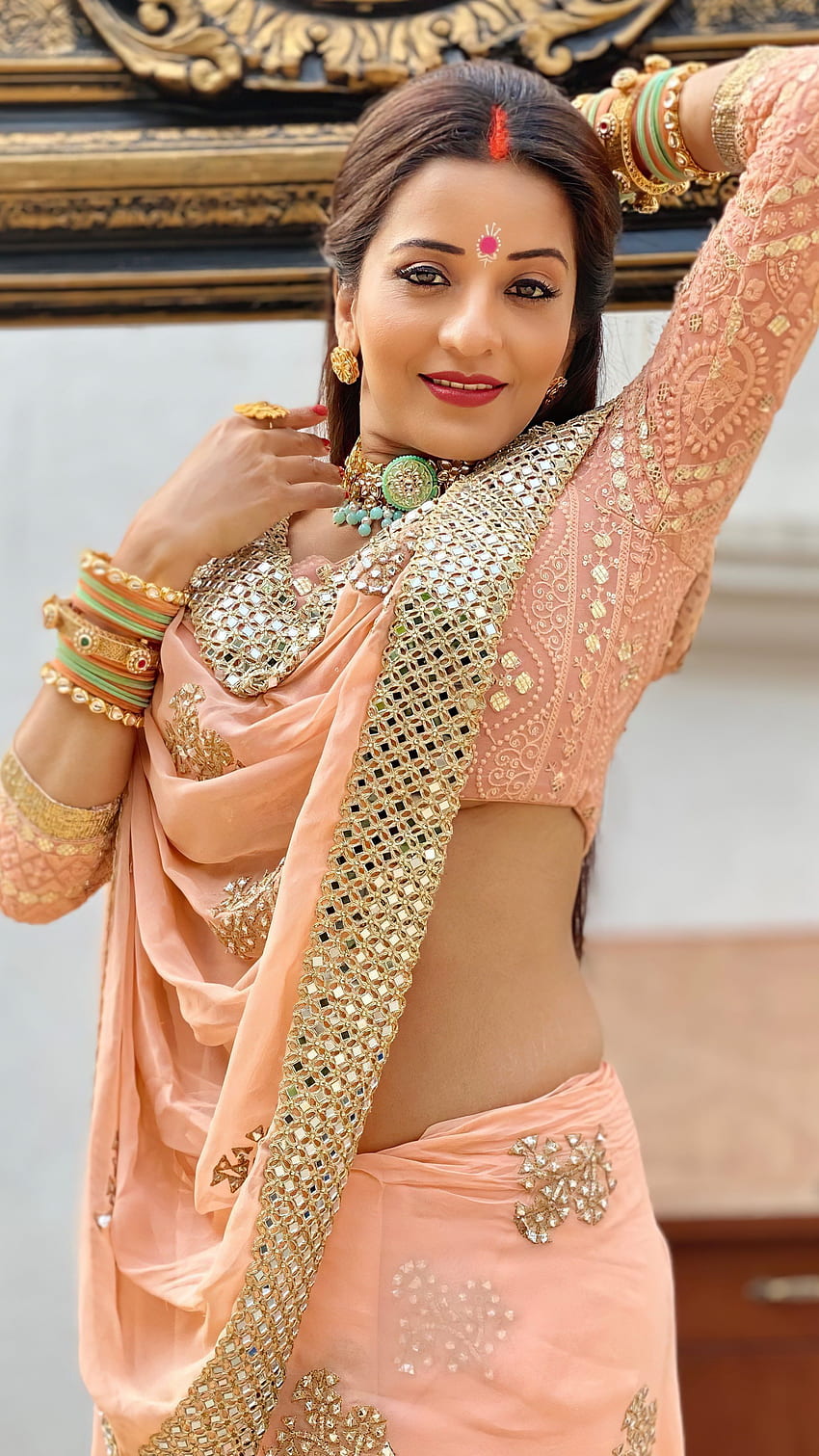 Monalisa, bhojpuri actress, , saree beauty HD phone wallpaper | Pxfuel