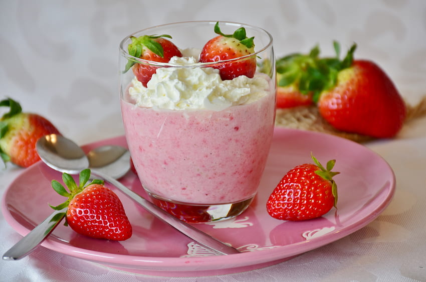 Fruits shake, drink, strawberry HD wallpaper