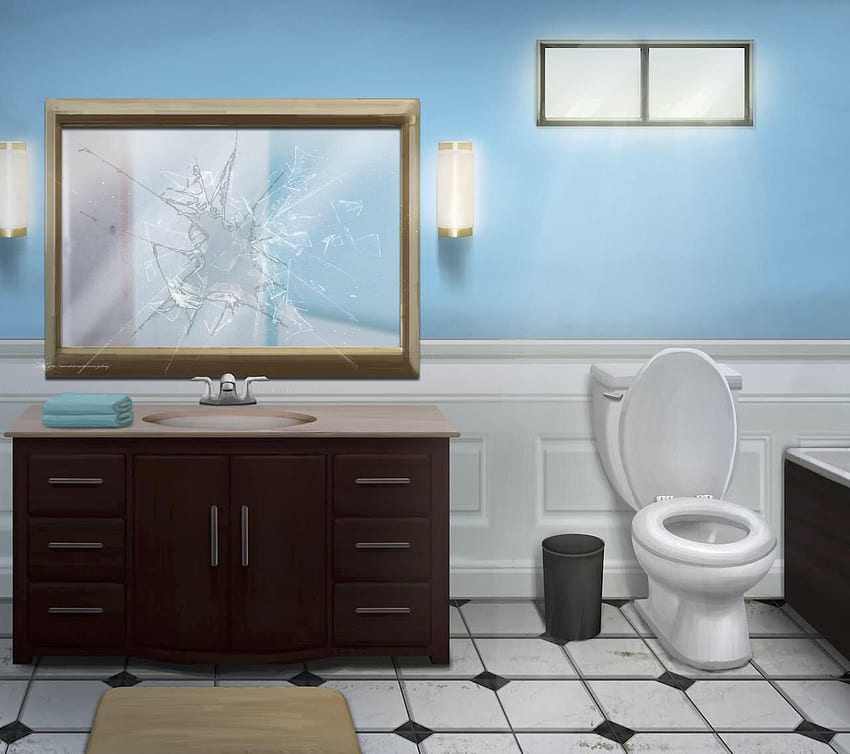 Pin von michellebx6 in Episoden. Cenário Anime, Fundo de Animação, Papel de parede preto e branco, Anime Bathroom HD-Hintergrundbild