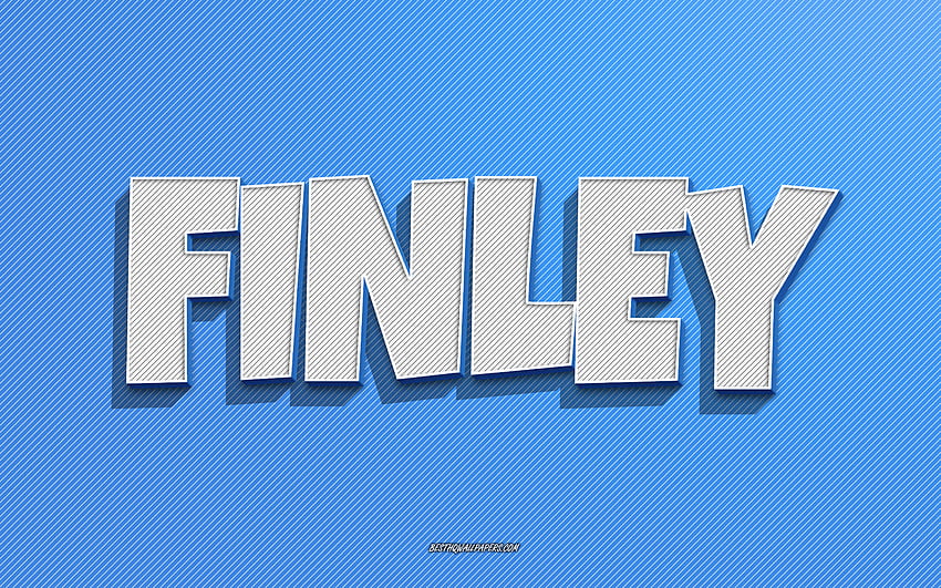 Finley, blue lines background, with names, Finley name, male names